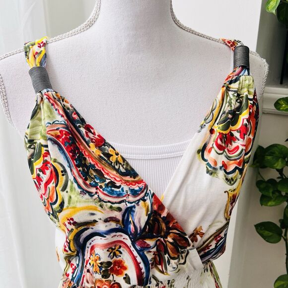 Venus Lascana Floral Paisley Long Grecian Style Stretchy Comfy Maxi Dress Sz XL - Picture 3 of 8